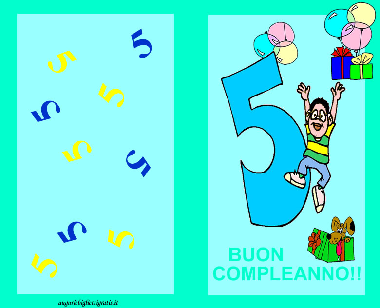 Auguri di compleanno per i 5 anni. Auguri per maschietti