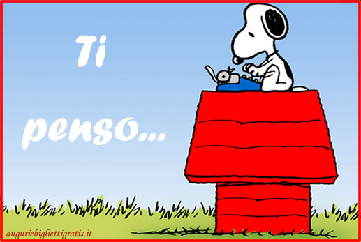 biglietto per dire ti penso con snoopy